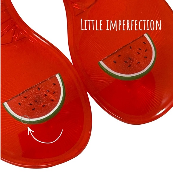 KATY PERRY Sandals The Geli Watermelon Buckle Ankle Strap Flat Jelly Shoes Red 8 - Picture 7 of 17